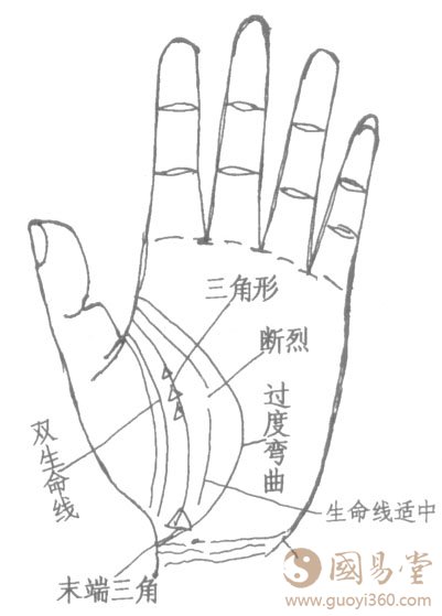 手堂生命线断开、岛纹、三角纹，手上的生命线准吗