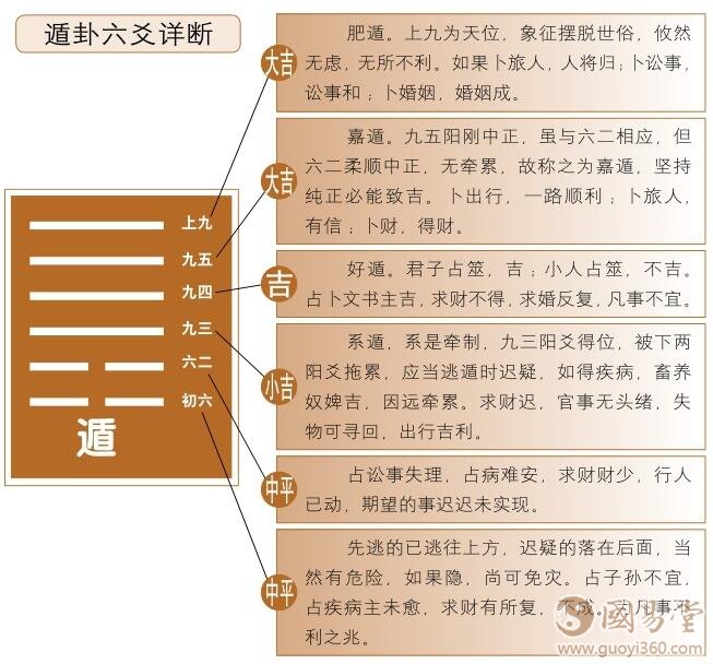 遁卦六爻详解
