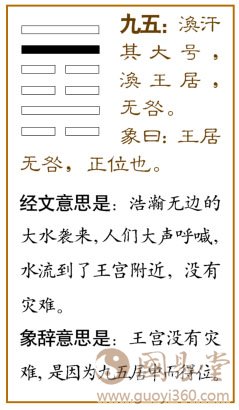 涣卦第六爻，爻辞：上九：涣其血，去逖出，无咎。